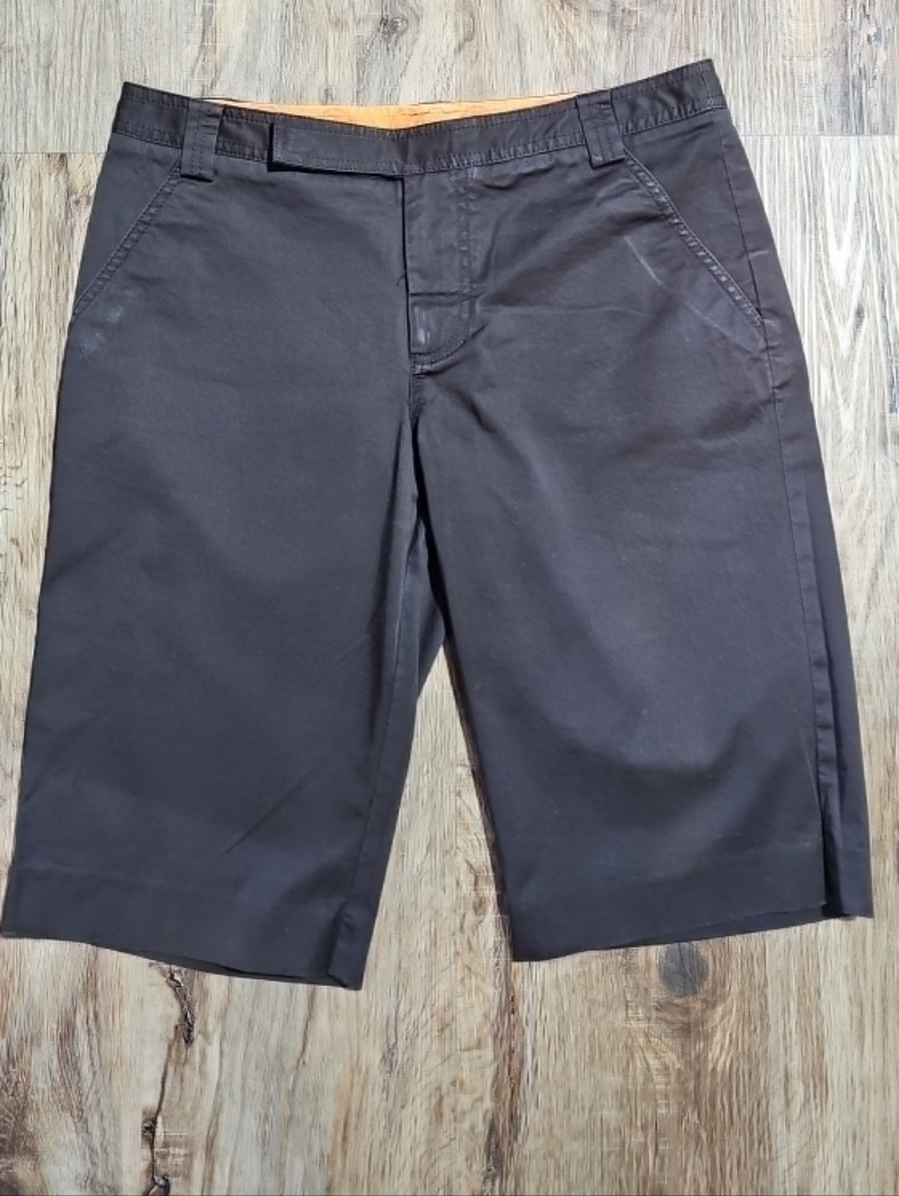 Tory Burch Women’s Brown Chino Shorts Flat Front Stretch Size 4 Casual Classic